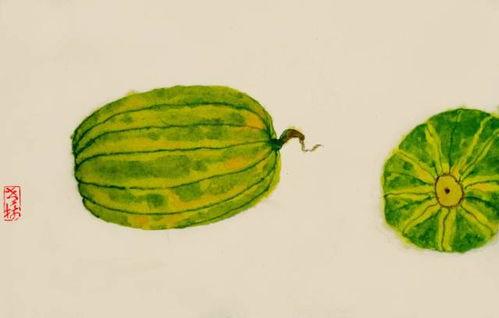 夏天吃瓜画画,夏日瓜香绘意趣
